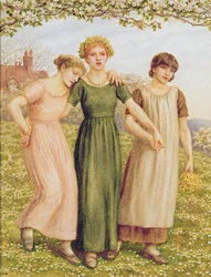 Trois jeunes filles, 19ème siècle